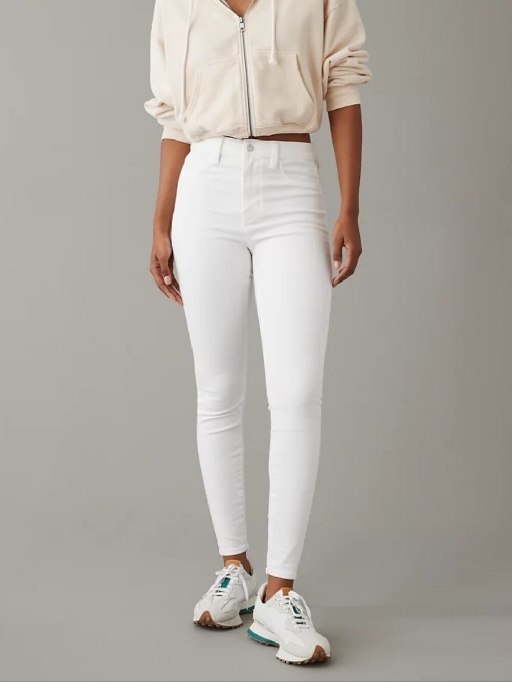 American Eagle Outfitters White High-Rise Skinny Jeans